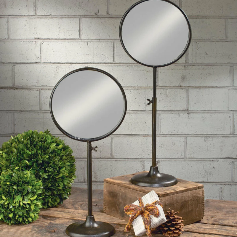 Deals ๐ Tripar International Inc Dark Brown Industrial Adjustable Round Mirror Stand ๐งจ - Image 4