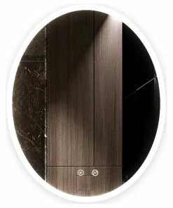 Outlet 😀 Ketcham Medicine Cabinets/Fred Silver & Company Ellipse Oval Dimmable LED Mirror With Defogger, 24"x36"x1.75" 👏