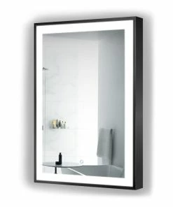 Top 10 ✔️ Krugg Reflections LED Lighted Bathroom Frame Mirror With Defogger, Black, 24"x36" 😍