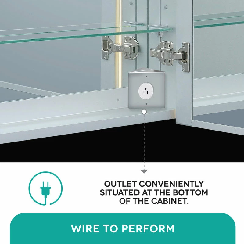 Cheap ๐ Fine Fixtures LED Recessed/Surface Mount Medicine Cabinet, Aluminum, 15"x30", Right Hand Door ๐ฏ - Image 12