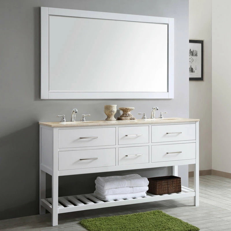 Cheapest โจ Vinnova Florence Rectangular Bathroom/Vanity Framed Wall Mirror, White, 60" ๐ - Image 3