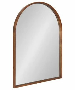 New ⭐ Uniek Valenti Framed Arch Mirror, Walnut Brown, 24x32 ⭐