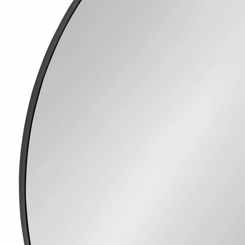 Deals 😀 Uniek Rollo Round Framed Wall Mirror, Black, 28 Diameter 🔥 - Image 3