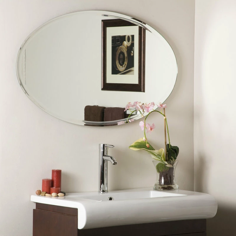 Best Pirce ๐คฉ Fab Glass And Mirror Oval Beveled Polished Frameless Wall Mirror With Hooks, 22" X 39" ๐ - Image 3