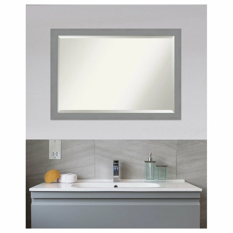 Promo ๐งจ Amanti Art Wall Mirror Bathroom Vanity Mirror Brushed Nickel, Outer Size 40x28 ๐ - Image 5