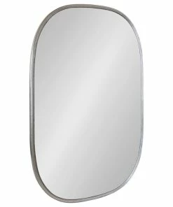 Budget 👏 Uniek Caskill Capsule Framed Wall Mirror, Silver, 24x36 😉