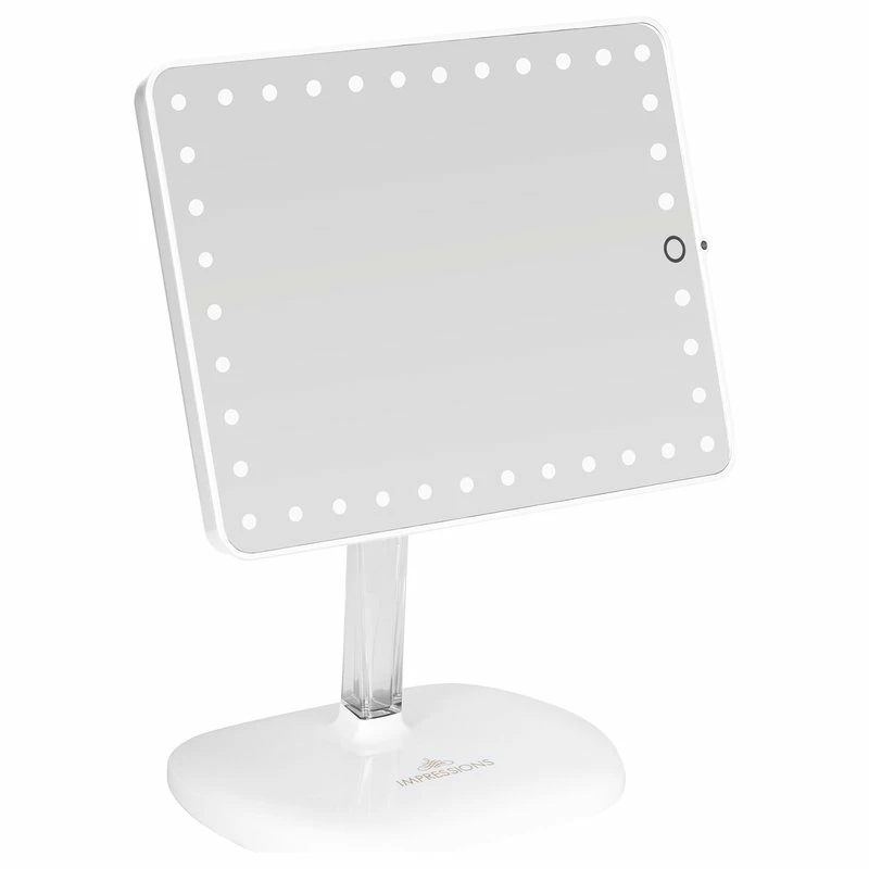 Buy ๐ Impressions Vanity Company Touch Pro LED Makeup Mirror With Bluetooth Speaker And USB, White ๐ - Image 2