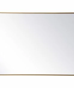 Brand new 🔔 Elegant Furniture & Lighting Ellis Soft Corner Metal Rectangular Mirror, 30"x40", Brass 🛒