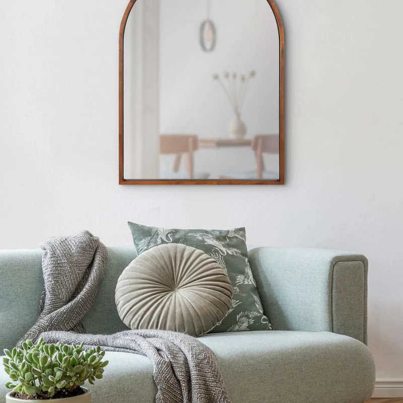 New ⭐ Uniek Valenti Framed Arch Mirror, Walnut Brown, 24x32 ⭐ - Image 6