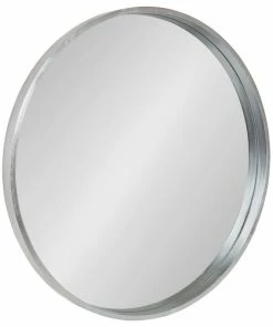 Flash Sale ๐ Uniek Travis Round Wood Accent Wall Mirror, Silver 25.6Diameter ๐