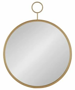 Best reviews of 👍 Uniek Chayce Mid-Century Modern Round Wall Mirror, Gold 30x37.75 🌟