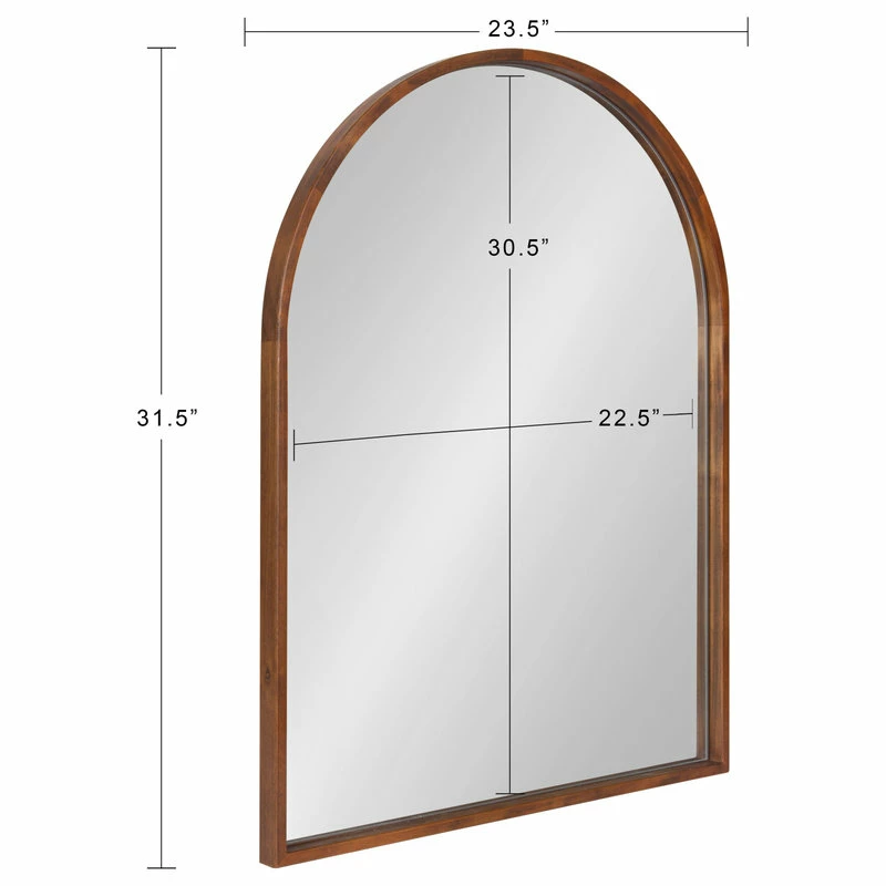 New ⭐ Uniek Valenti Framed Arch Mirror, Walnut Brown, 24x32 ⭐ - Image 5