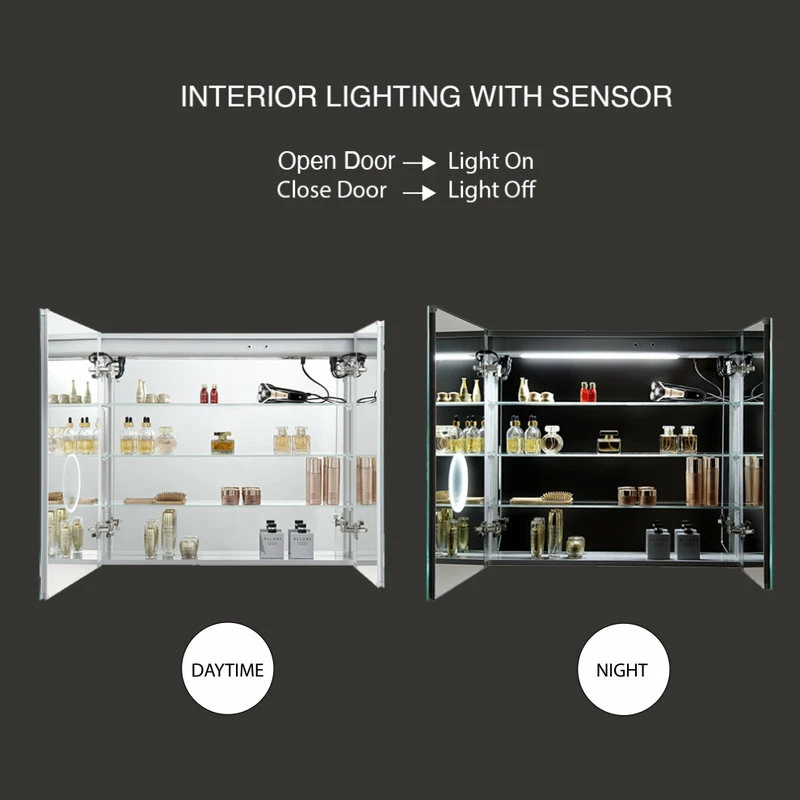 Best Pirce โค๏ธ Blossom Kitchen & Bath Supply LED Medicine Cabinet With Defog, Dimmer, Makeup Mirror, Outlets, 36x32 โจ - Image 5