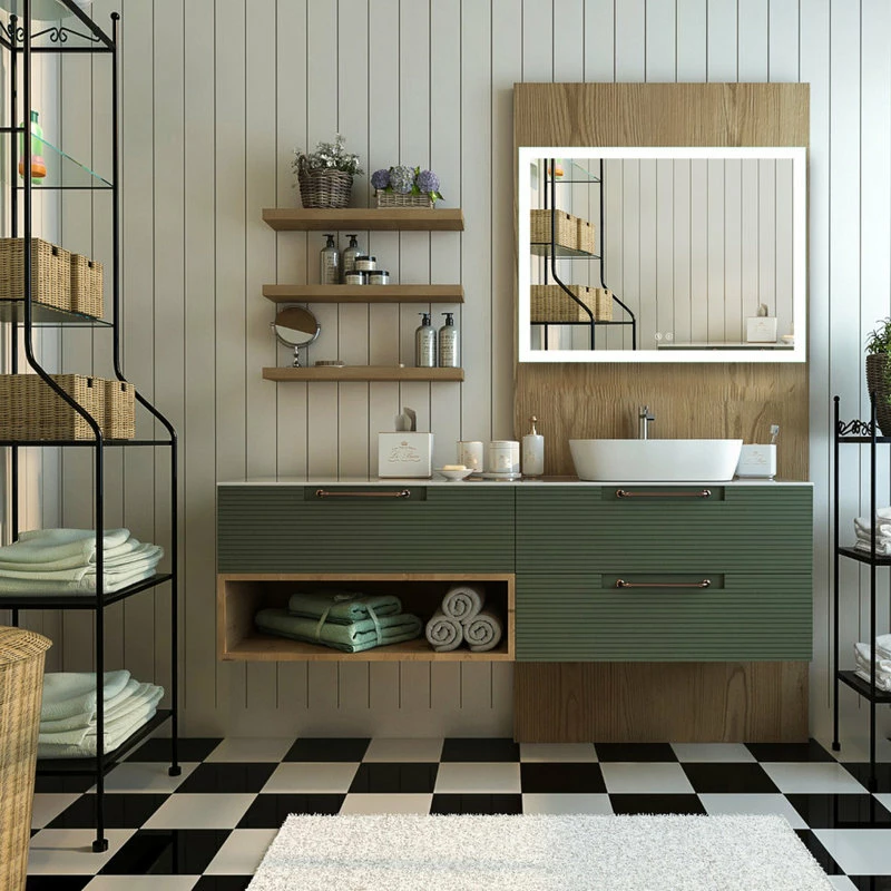 Best reviews of ๐ Kiva Rhyme Vanity LED Lighted Backlit Wall Mounted Bathroom Mirror, 48x36", 2 Buttons โญ - Image 5