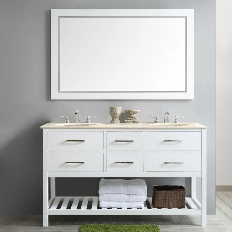 Cheapest โจ Vinnova Florence Rectangular Bathroom/Vanity Framed Wall Mirror, White, 60" ๐ - Image 2