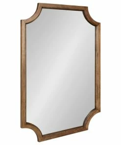 Cheapest ๐งจ Uniek Hogan Framed Scallop Wall Mirror, Rustic Brown, 24x36 ๐