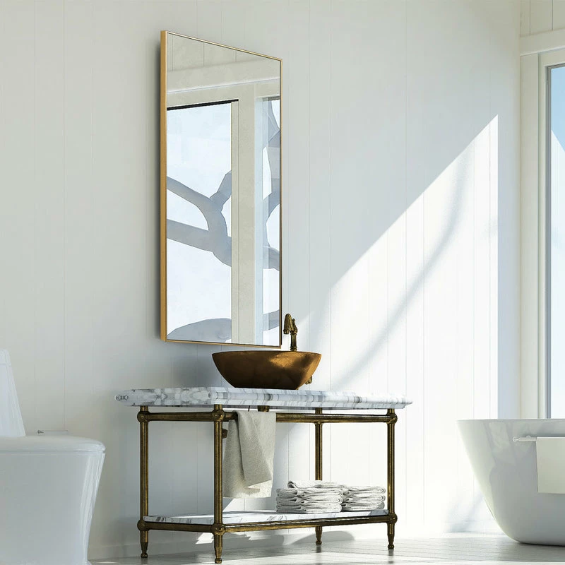 New ๐ FIND Thin Frame Mirror, Gold Finish โจ - Image 2