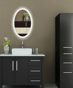 New 🔔 Krugg Reflections Oval LED Lighted Wall Mount Bathroom Mirror, Fog Free And Dimmable, 20"x30" 😍