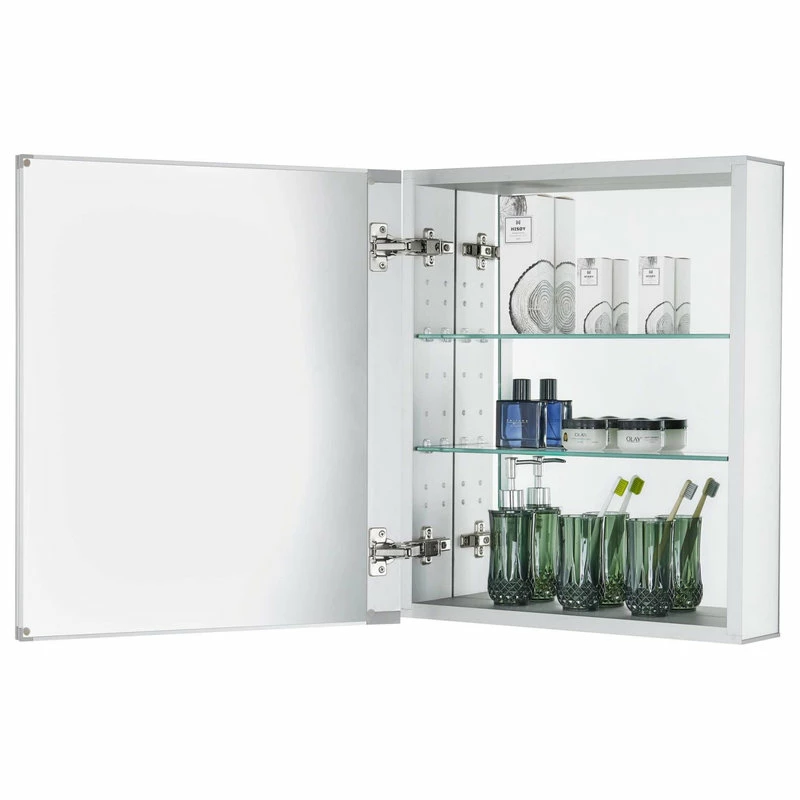 Brand new โจ Fine Fixtures Bathroom Medicine Cabinet, Aluminum, Recessed/Surface Mount, 24"x24" ๐ - Image 3