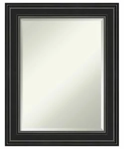 Deals ๐ฏ Amanti Art Wall Mirror Bathroom Vanity Mirror Ridge Black, Outer Size 24x30 ๐