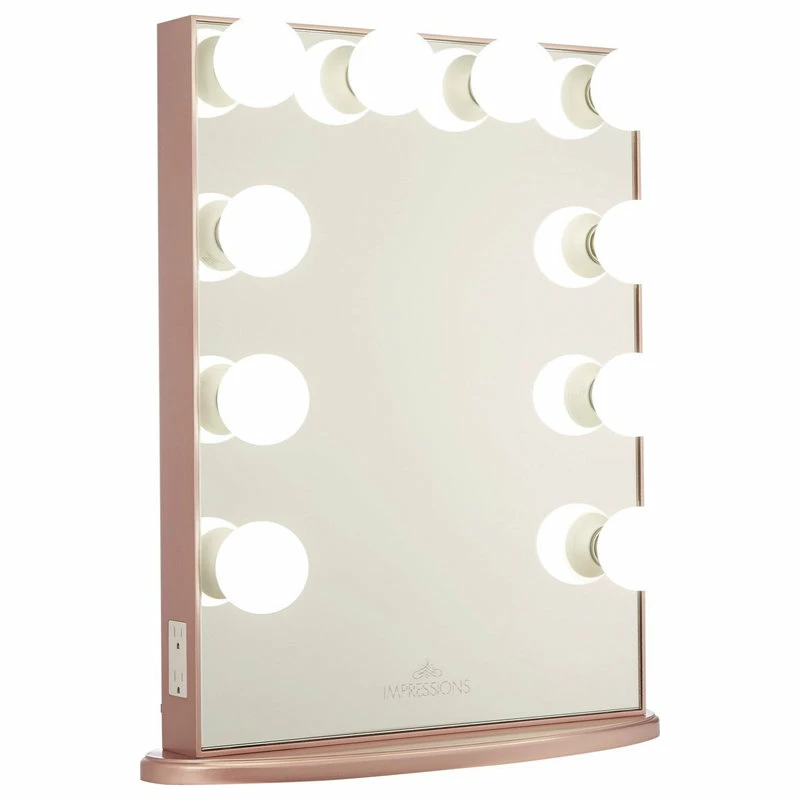 Buy 👍 Impressions Vanity Company Hollywood Glow XL Vanity Mirror, Rose Gold, Frosted Led Globe Bulbs 🎉