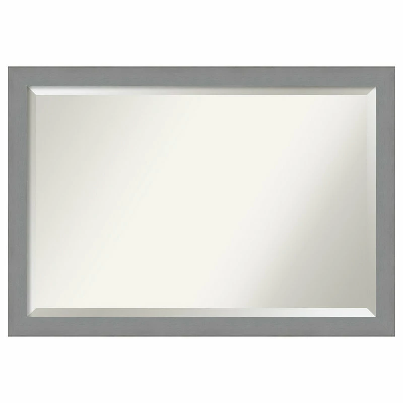 Promo ๐งจ Amanti Art Wall Mirror Bathroom Vanity Mirror Brushed Nickel, Outer Size 40x28 ๐