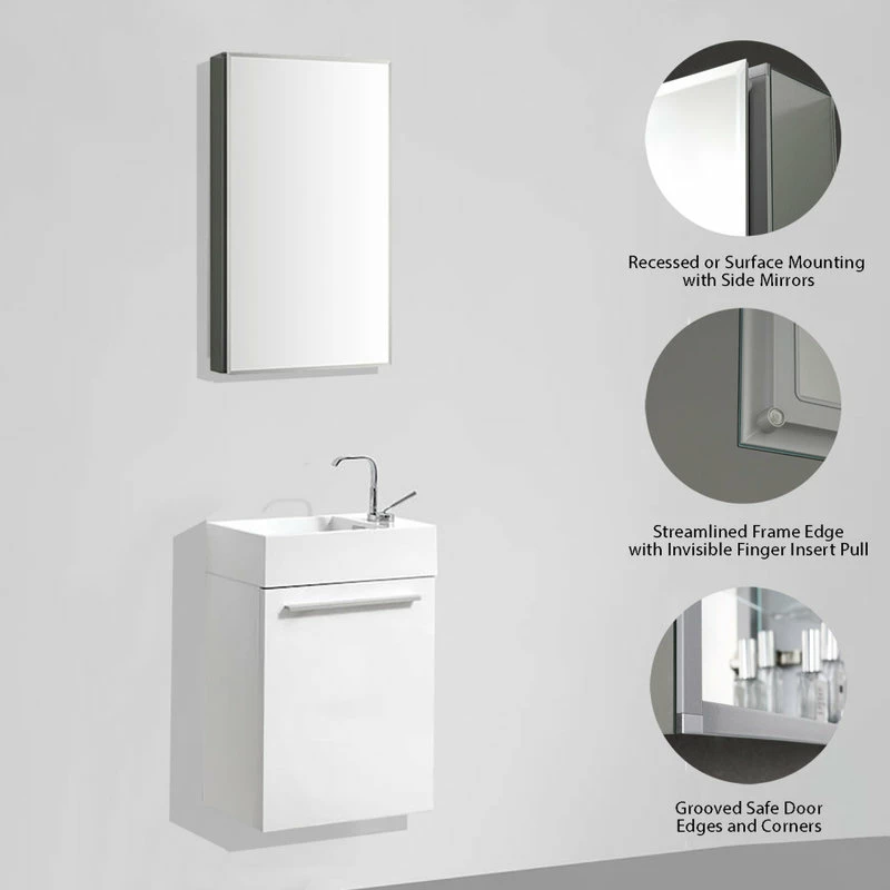 Cheap โญ Blossom Kitchen & Bath Supply Aluminum Bathroom Medicine Cabinet, Recess Or Surface Mount, 15"x26" ๐คฉ - Image 5