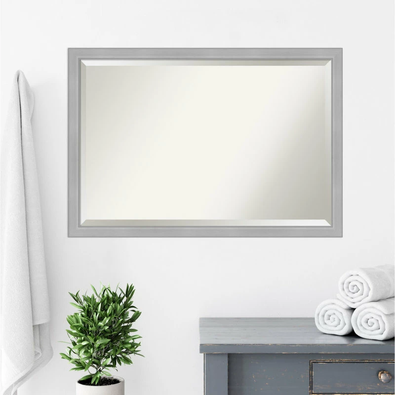 Promo ๐ Amanti Art Vista Brushed Nickel Bathroom Vanity Wall Mirror, Vista Brushed Nickel Narrow, 3 ๐งจ - Image 8