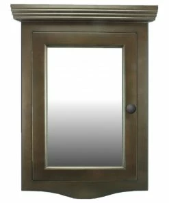 Best Pirce ๐ Renovators Supply Manufacturing Wall Mount Bathroom Corner Medicine Cabinet Storage Dark Oak With Mirror โค๏ธ
