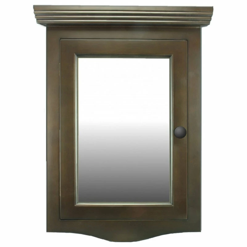 Best Pirce ๐ Renovators Supply Manufacturing Wall Mount Bathroom Corner Medicine Cabinet Storage Dark Oak With Mirror โค๏ธ