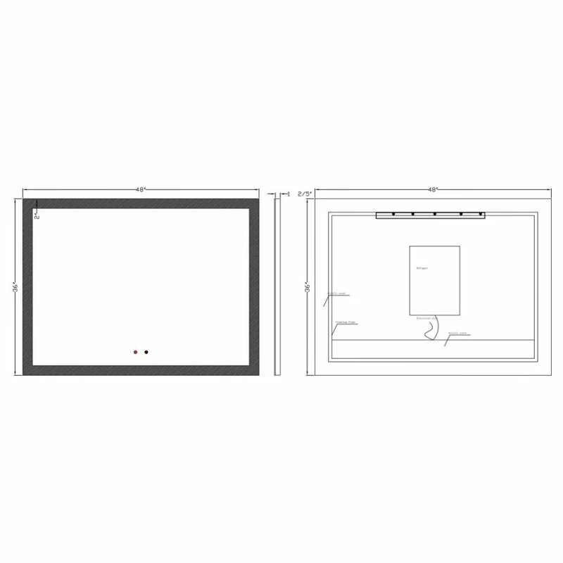 Best reviews of ๐ Kiva Rhyme Vanity LED Lighted Backlit Wall Mounted Bathroom Mirror, 48x36", 2 Buttons โญ - Image 9