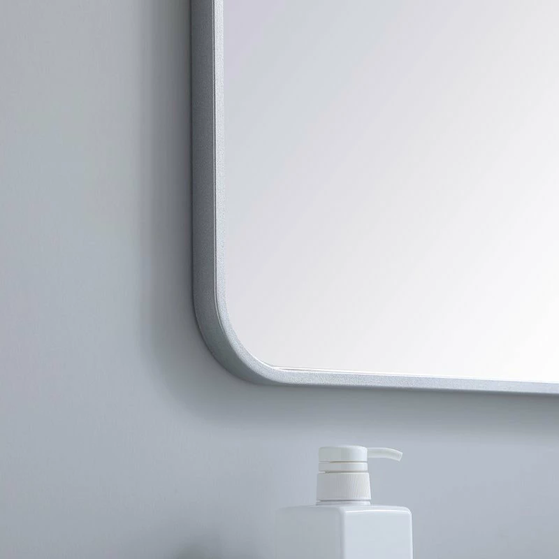 Outlet ๐ Elegant Furniture & Lighting Ellis Soft Corner Metal Rectangular Mirror, 27"x36", Silver ๐ - Image 5