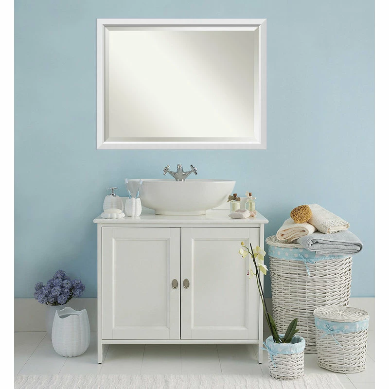 Cheap โจ Amanti Art Bathroom Mirror, Fits Standard 36-48 Cabinet, Blanco White, 44x34 โจ - Image 5