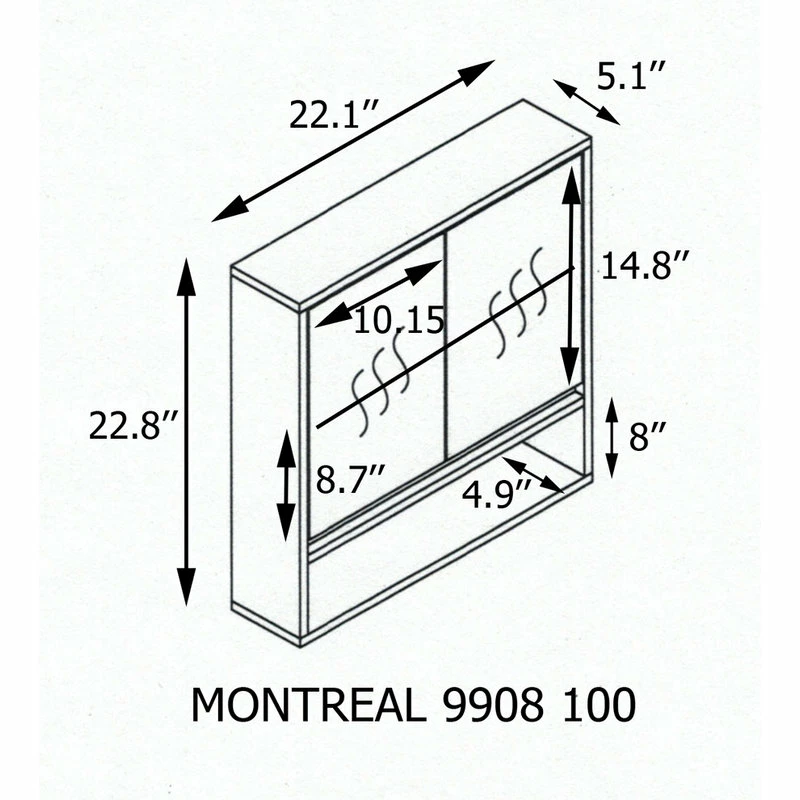 Best Pirce ๐ EVIDECO Wall Mounted Mirrored Medicine Cabinet Miami White 2 Doors 1 Shelf ๐ฅฐ - Image 2