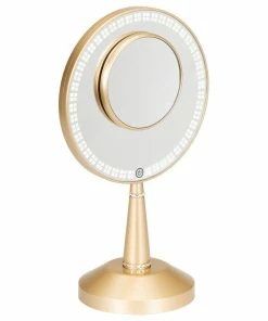Budget ๐ฅฐ Impressions Vanity Company Bijou LED Makeup Mirror With Charging Stand And LED Lights, Champagne Gold โญ