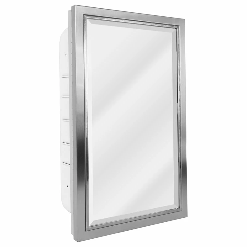 Best reviews of ๐ Head West, Inc. Head West Brushed Nickel And Chrome Recessed Medicine Cabinet Mirror, 16x26" ๐