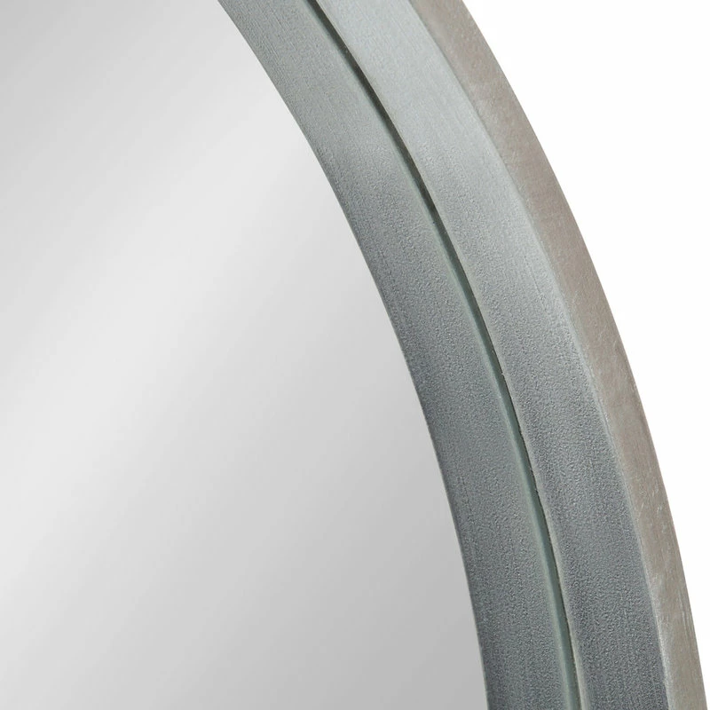 Flash Sale ๐ Uniek Travis Round Wood Accent Wall Mirror, Silver 25.6Diameter ๐ - Image 5