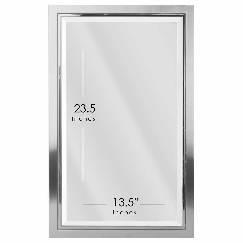 Best reviews of ๐ Head West, Inc. Head West Brushed Nickel And Chrome Recessed Medicine Cabinet Mirror, 16x26" ๐ - Image 5