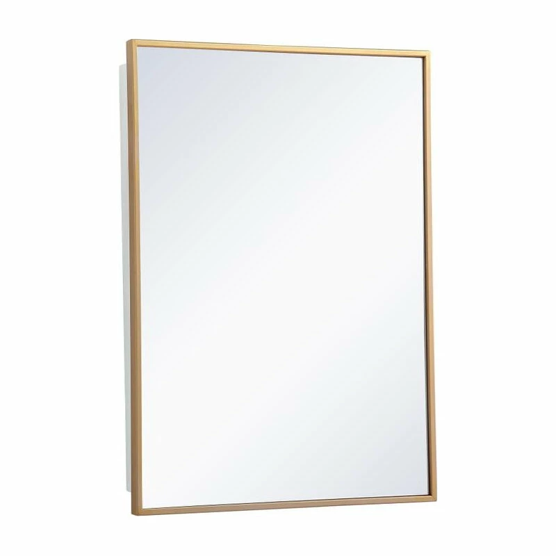 Flash Sale 🎉 Elegant Furniture & Lighting Metal Mirror Medicine Cabinet 20"x28", Brass Finish 😉 - Image 6