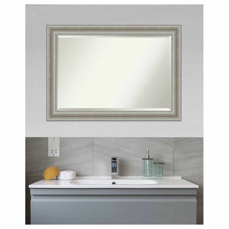 Best Sale ๐ Amanti Art Wall Mirror Bathroom Vanity Mirror Parlor Silver, Outer Size 42x30 ๐งจ - Image 5