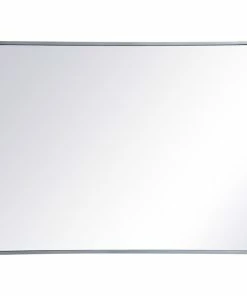 Outlet 😀 Elegant Furniture & Lighting Ellis Soft Corner Metal Rectangular Mirror, 27"x36", Silver 🛒