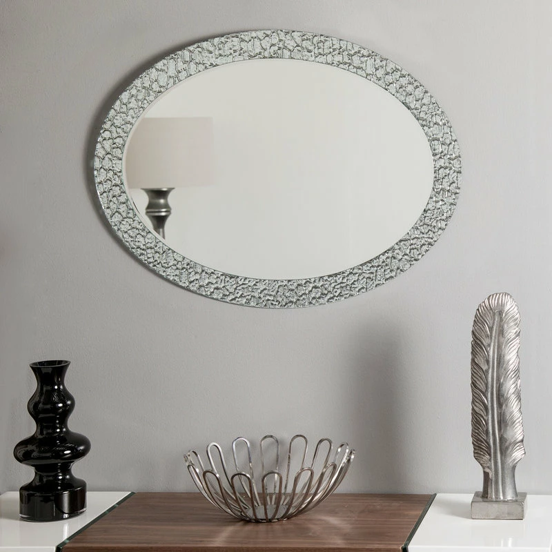 Buy ๐ Decor Wonderland Jewel Oval Frameless Mirror 31.5"x23.6" Oval Wall Mirror โ - Image 2