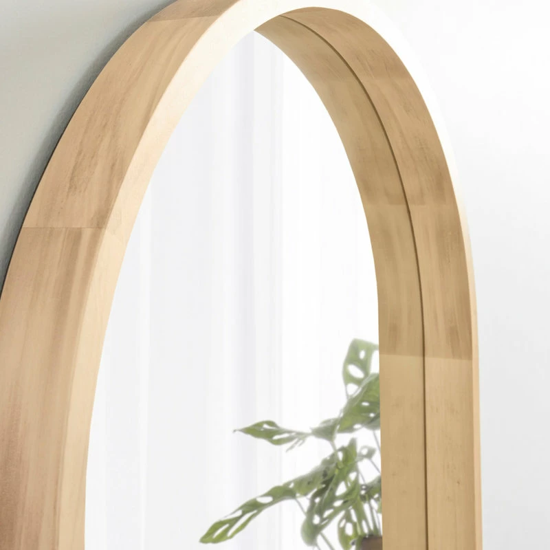Deals ๐ Uniek Hutton Wood Framed Capsule Mirror, Natural 24x36 โค๏ธ - Image 8
