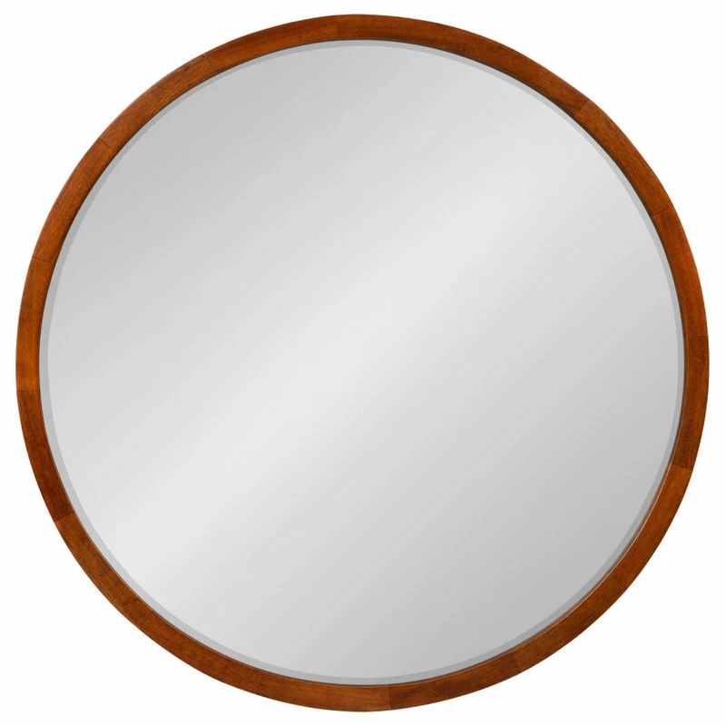 Cheapest ๐ฏ Uniek McLean Round Wood Framed Wall Mirror, Walnut Brown 24 Diameter ๐ - Image 2