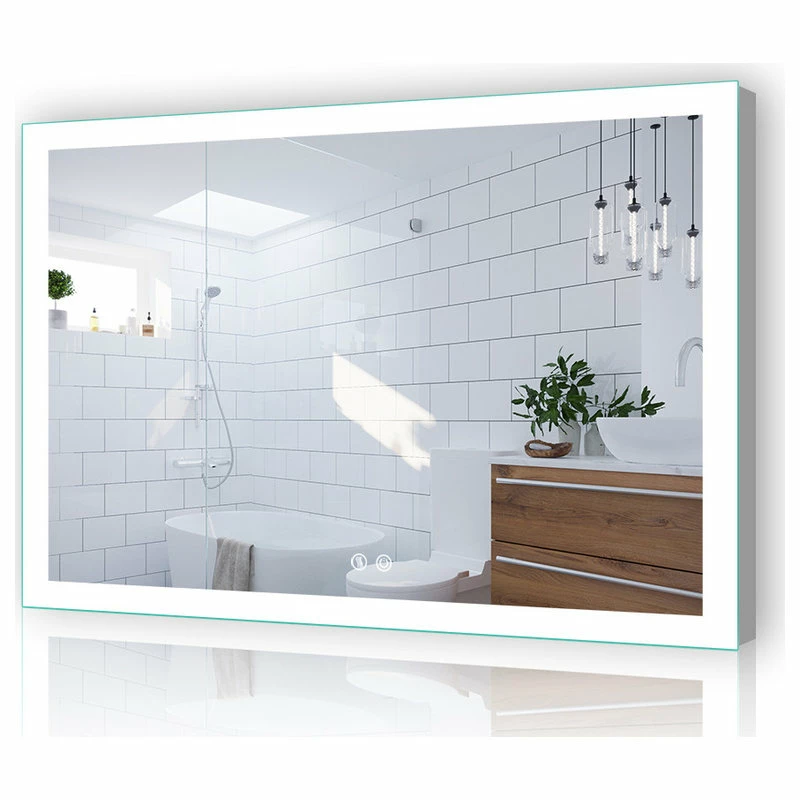 Best reviews of ๐ Kiva Rhyme Vanity LED Lighted Backlit Wall Mounted Bathroom Mirror, 48x36", 2 Buttons โญ