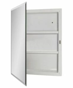 Flash Sale โค๏ธ Ketcham Medicine Cabinets/Fred Silver & Company Recessed Polystyrene Beveled Edge Mirror Medicine Cabinet 16"x20" ๐