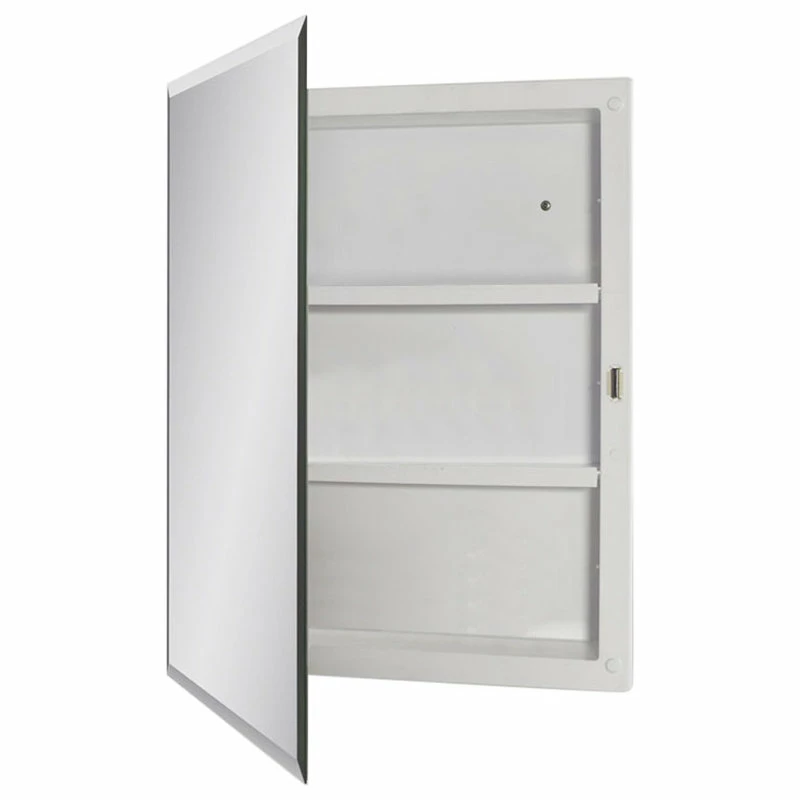 Flash Sale โค๏ธ Ketcham Medicine Cabinets/Fred Silver & Company Recessed Polystyrene Beveled Edge Mirror Medicine Cabinet 16"x20" ๐