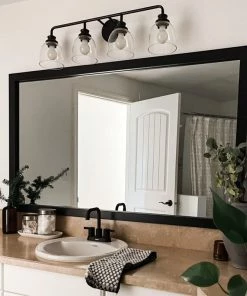 Flash Sale 😀 FrameMyMirror Meade Framed Wall Mirror, Black, 36"x54" ✨