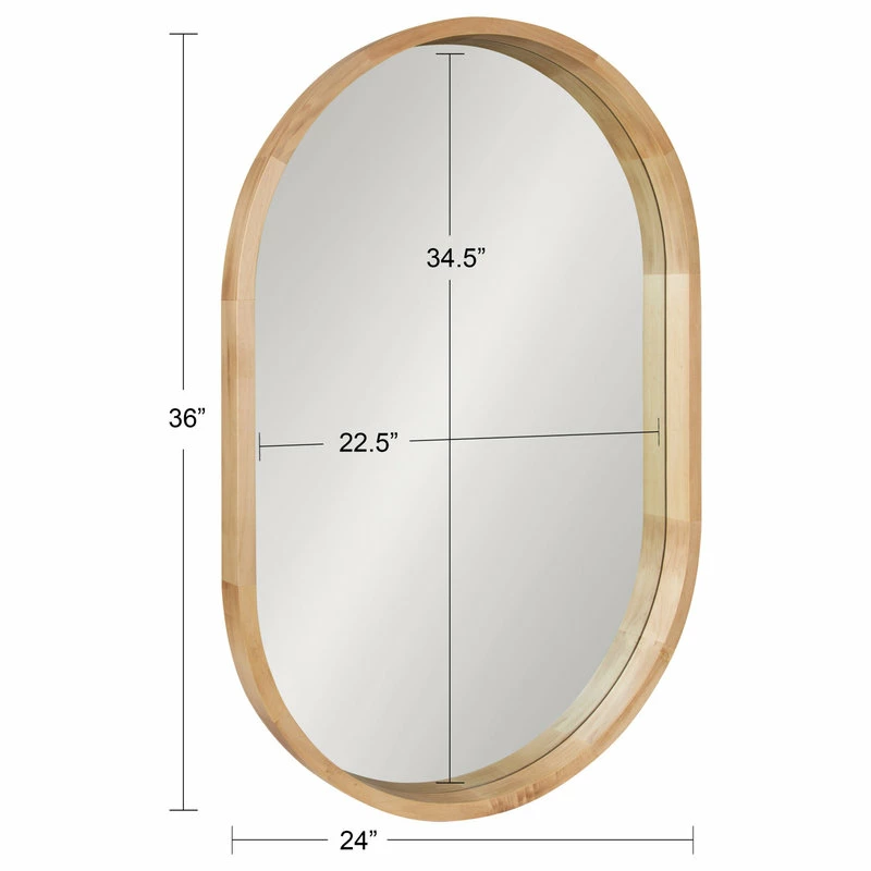 Deals ๐ Uniek Hutton Wood Framed Capsule Mirror, Natural 24x36 โค๏ธ - Image 5