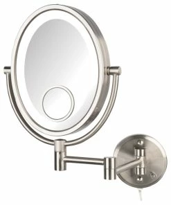 Outlet 🧨 Jerdon Oval LED Lighted Makeup Mirror, Nickel 👏